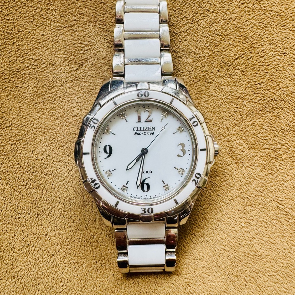 Citizen Eco-Drive Silver and White Watch